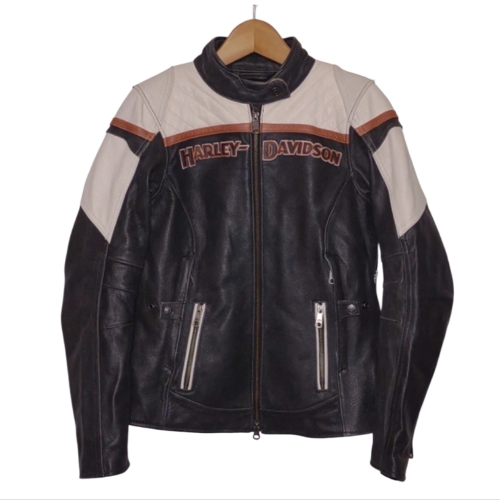 Women's Harley Davidson Triple Vent Miss Enthusiast II Leather Riding Jacket S